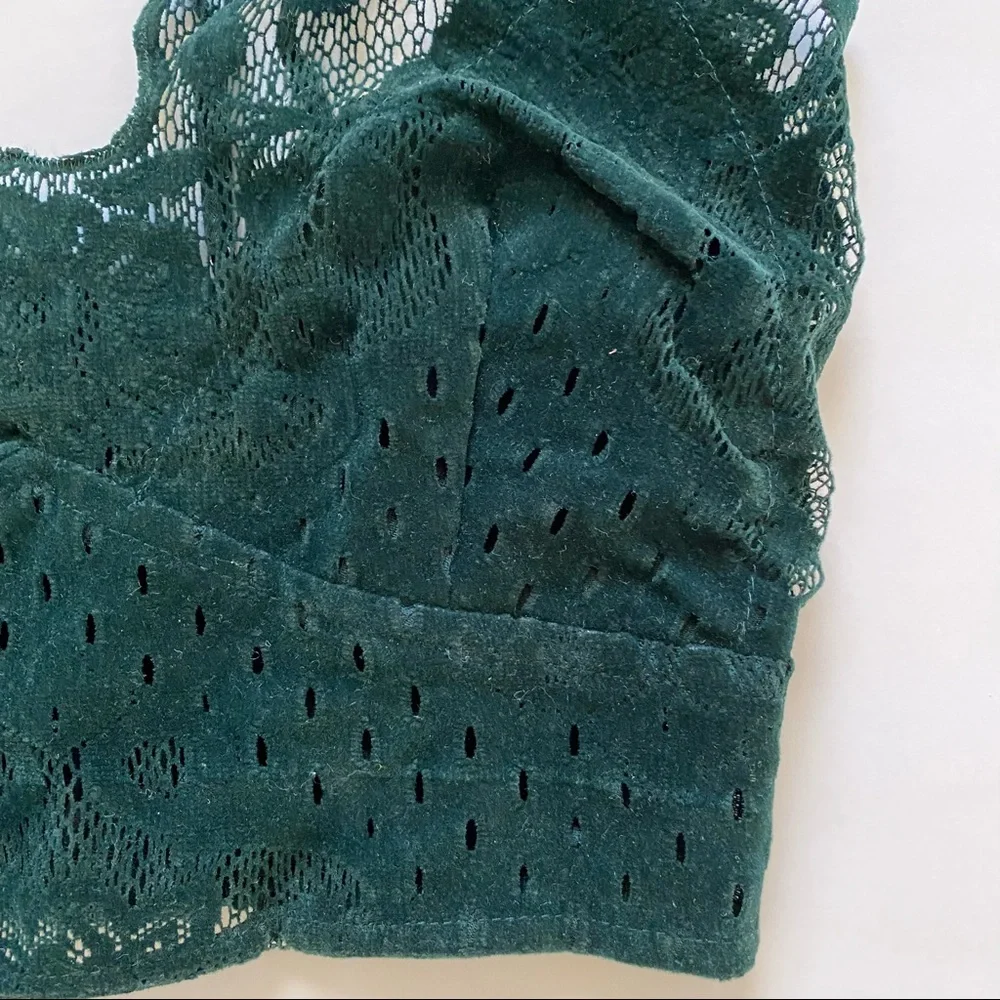 Free‎ People FP One Flocked Velvet Lace Adella Bralette Small